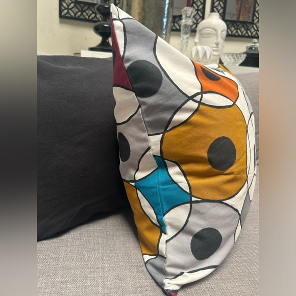 IKEA Dvargpalm Pillow Circles Multicolor MCM Abstract Boho COVER ONLY #0919242 - Picture 5 of 11